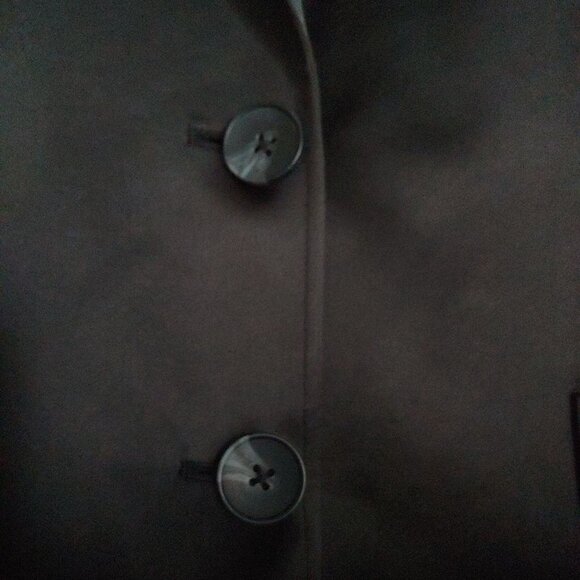 Herzen's Angelegenheit Black Satin Womens Blazer 2 Button Pockets Dressy 40 - Picture 7 of 13